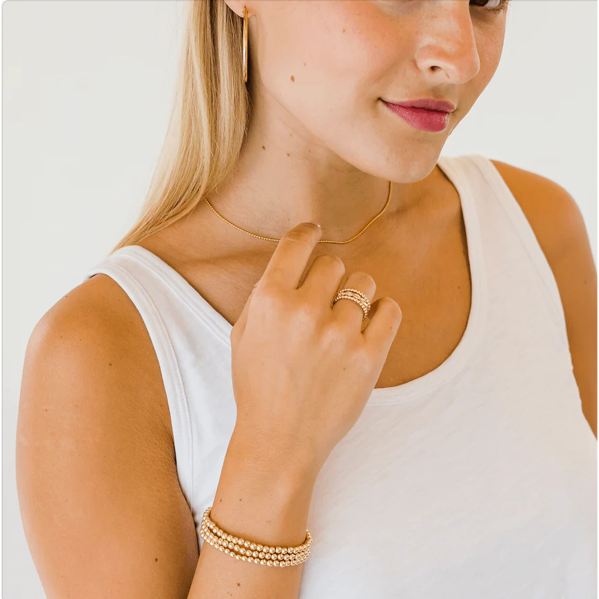 Erin Gray 4mm 14k Gold Filled Karma waterproof bracelet 7"