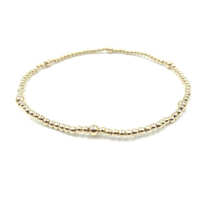 Erin Gray 2mm Gold Filled Waterproof Karma bracelet (with twelve 4mm) 7”