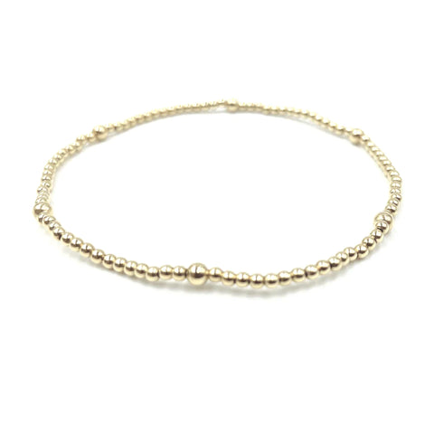 Erin Gray 2mm Gold Filled Waterproof Karma bracelet (with twelve 4mm) 7”