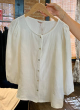 Esqualo Linen 3/4 sleeve off white top