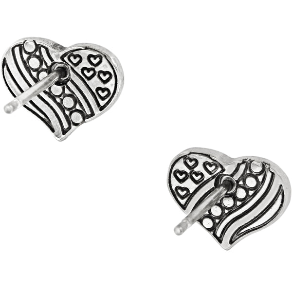 Brighton Hearts and Stripes Mini Post Earrings J22053