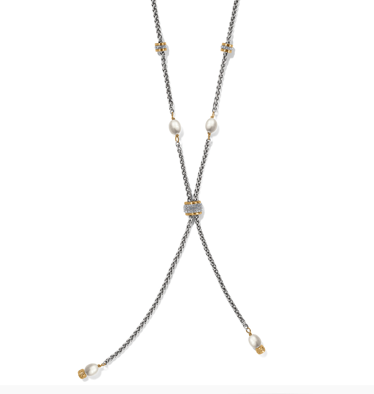 Brighton Meridian Petite Pearl Two Tone Y Necklace JM7449