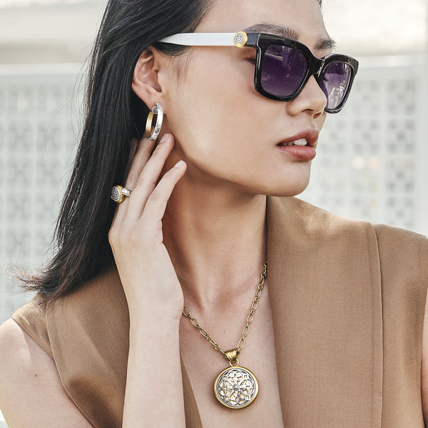 Brighton Ferrara Two Tone Luce Large Pendant Necklace JM7439