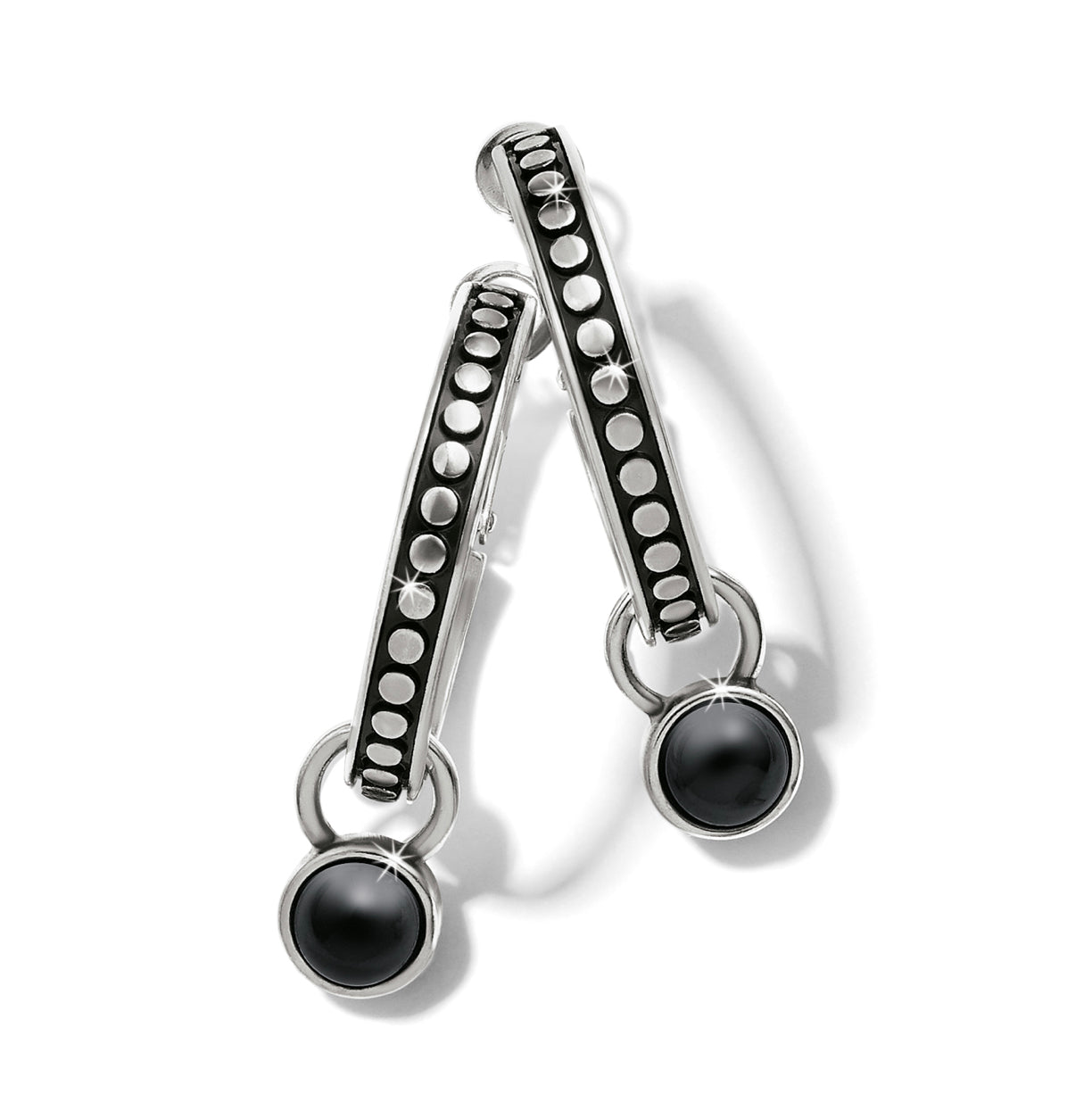 Brighton Pebble Dot Oynx Reversible Hoop Earrings JA9279