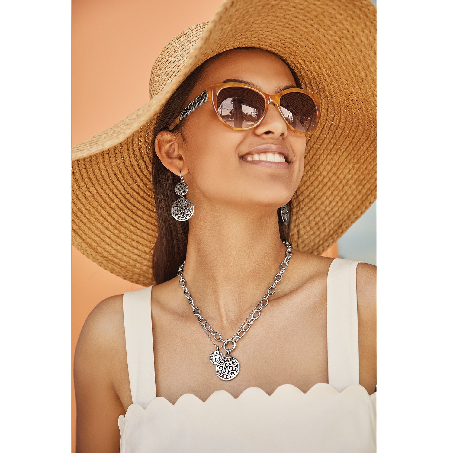 Brighton Contempo Medallion Duo French Wire Earrings JA9030