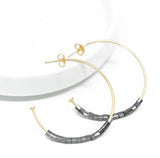 Erin Gray Hoop No. 22 Square Gunmetal Beads