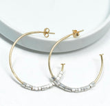 Erin Gray Hoop No. 22 Square Gunmetal Beads