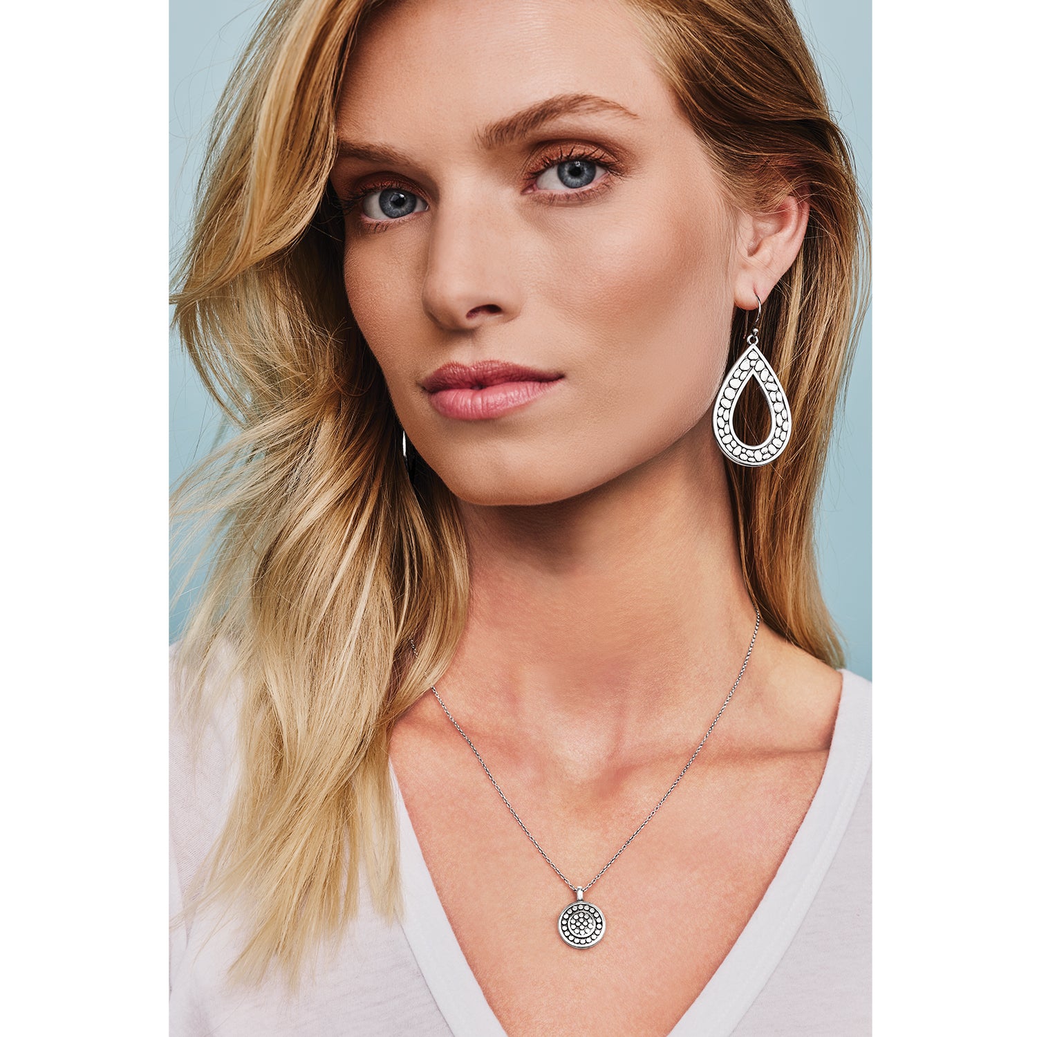 Brighton Pebble Open Teardrop Reversible Earrings JA5860
