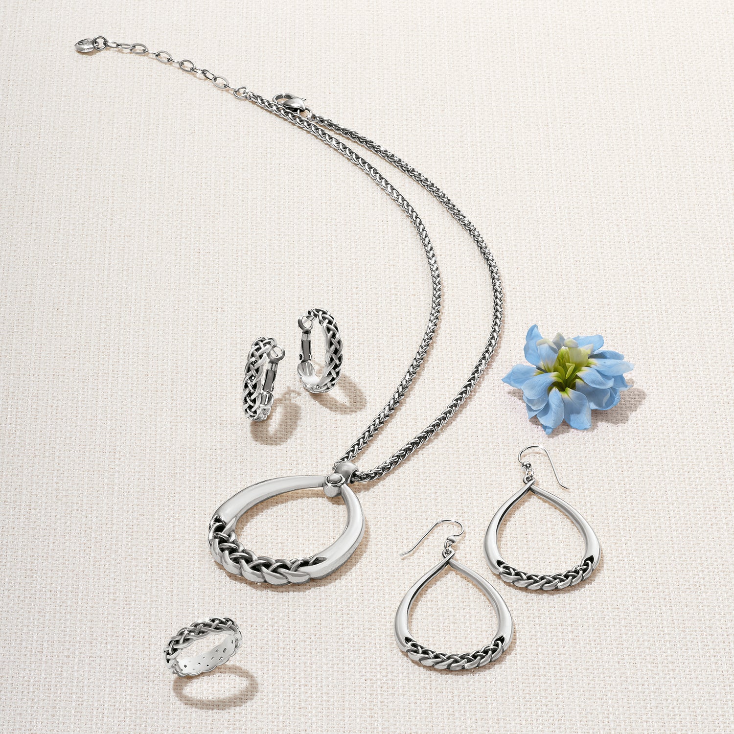 Brighton Interlok Braid Drop Necklace  JM6730