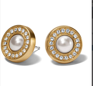 Brighton Meridian Pearl Gold Post Earrings JA7133