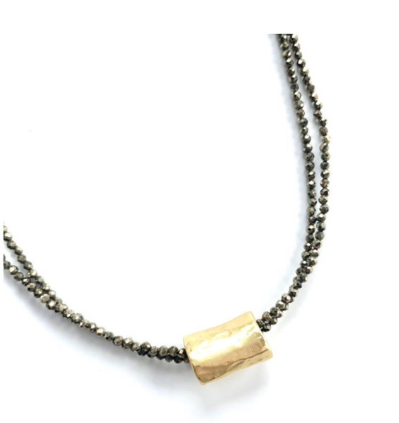Erin Gray Barrel on Double Beaded Necklace