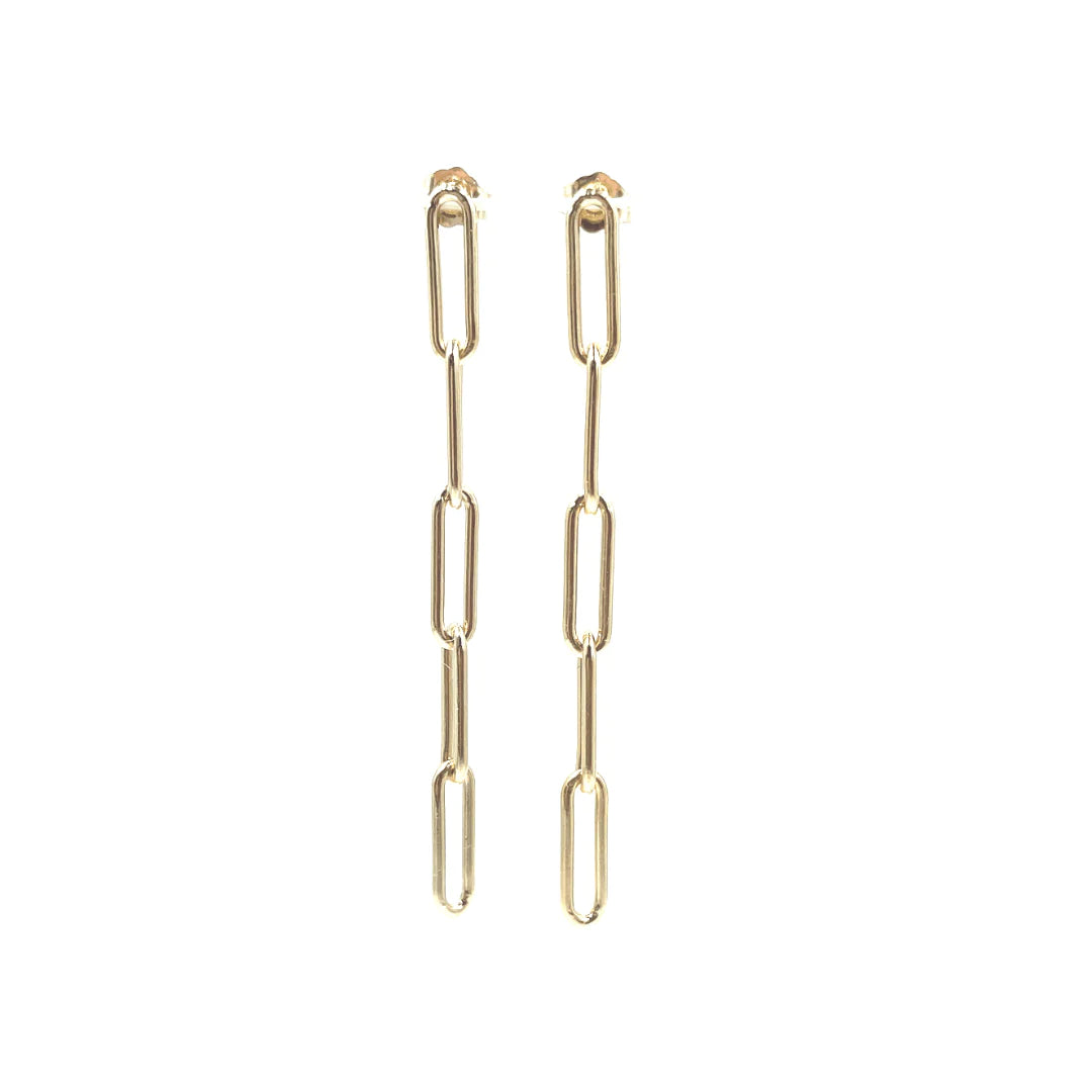 Erin Gray Paperclip Chain Gold Filled Stud Earrings