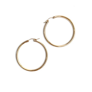 Erin Gray Carmel Gold Filled Medium Hoop Earrings
