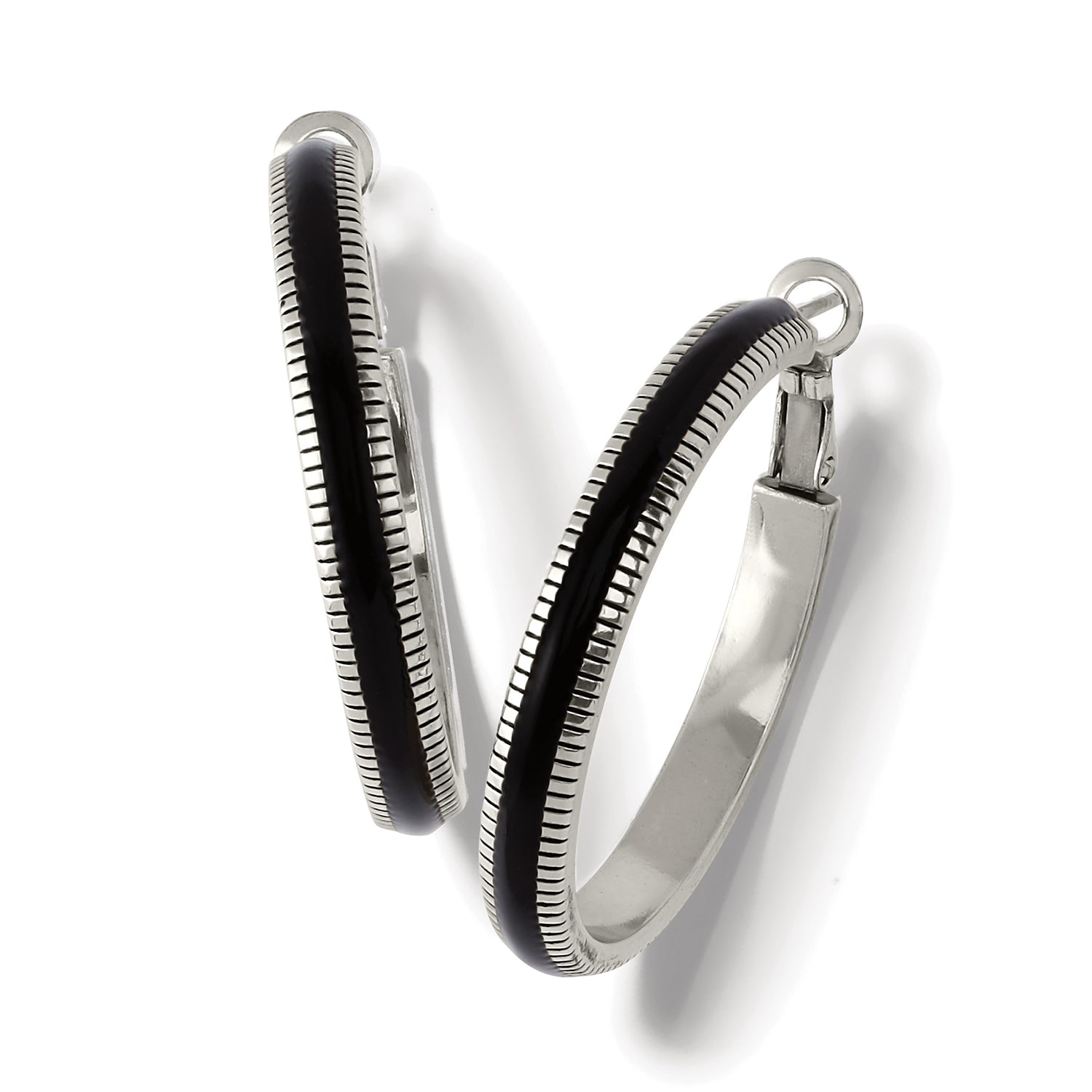 Brighton Interlok Noir Heirlom Hoop Earrings JA9351