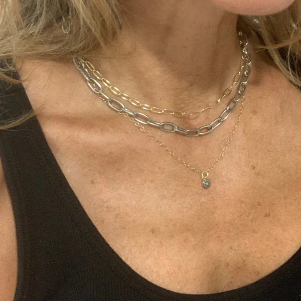 Erin Gray 14k Gold Filled Paperclip Large Links Necklace - 16"